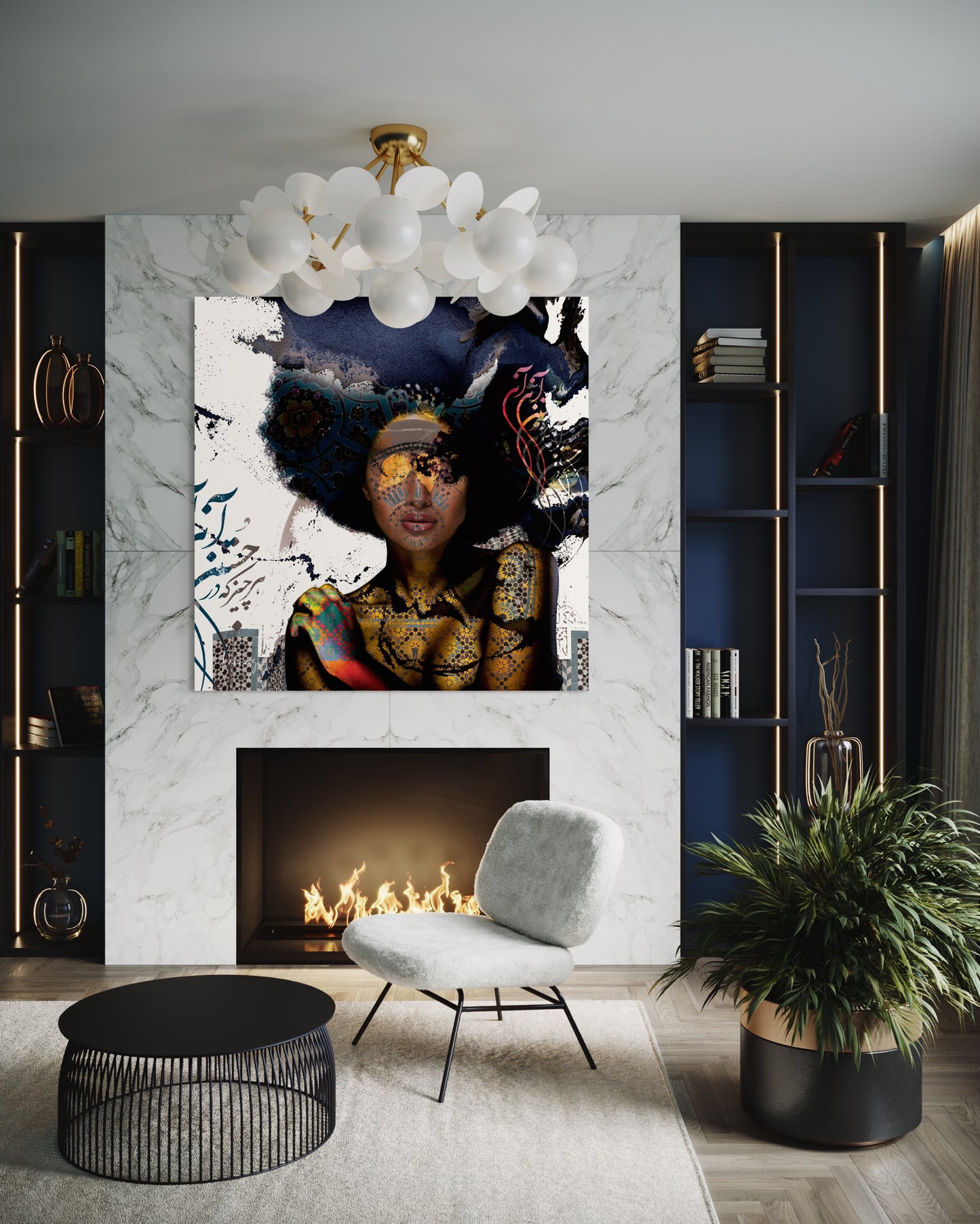 Johar – Mixed Media Digital Art Print | Hand-Finished with Acrylic & Gold Leaf