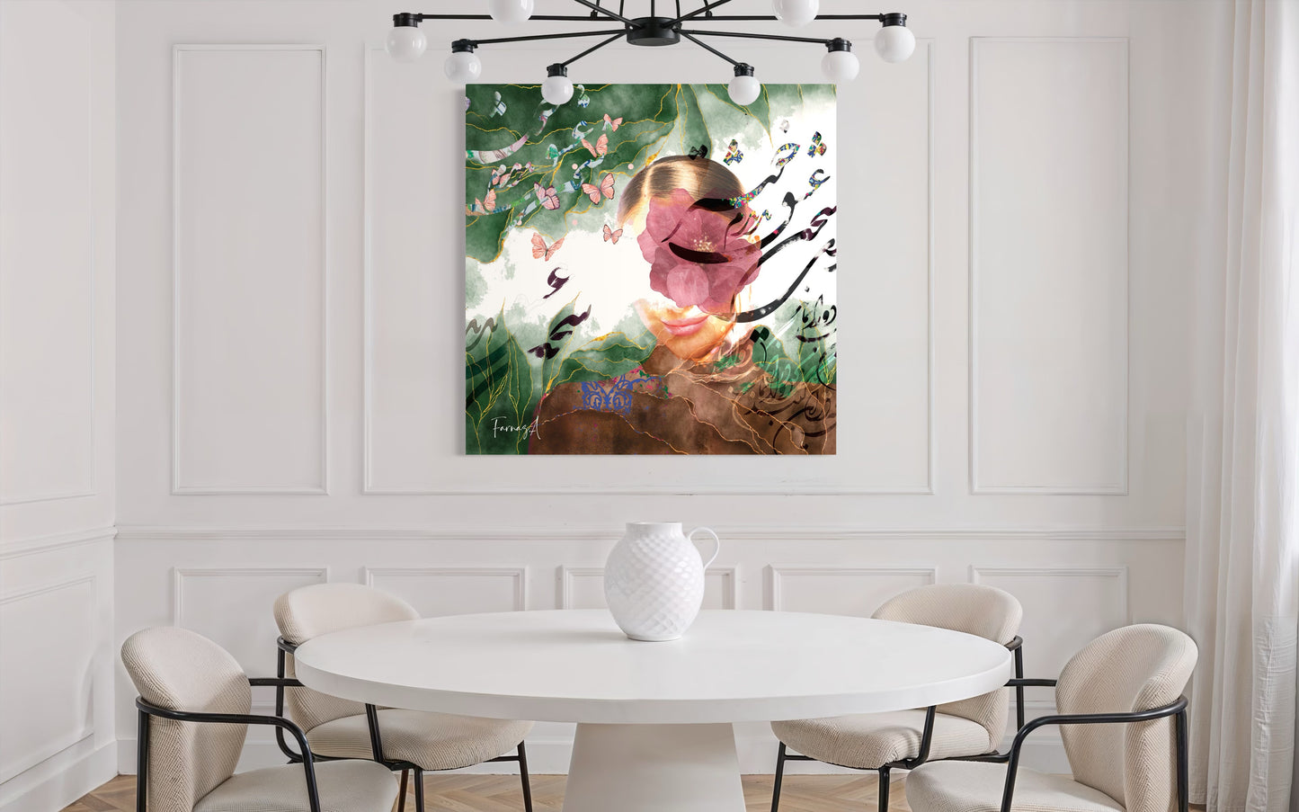 Sokhan-e-Eshgh _ Mixed Media Digital Art Print | Hand-Finished with Acrylic & Gold Leaf