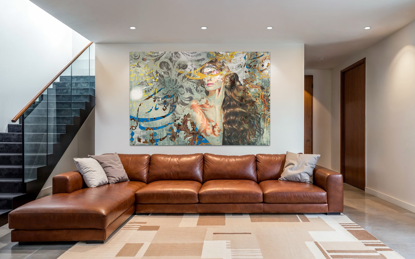 Del _ Mixed Media Digital Art Print | Hand-Finished with Acrylic & Gold Leaf