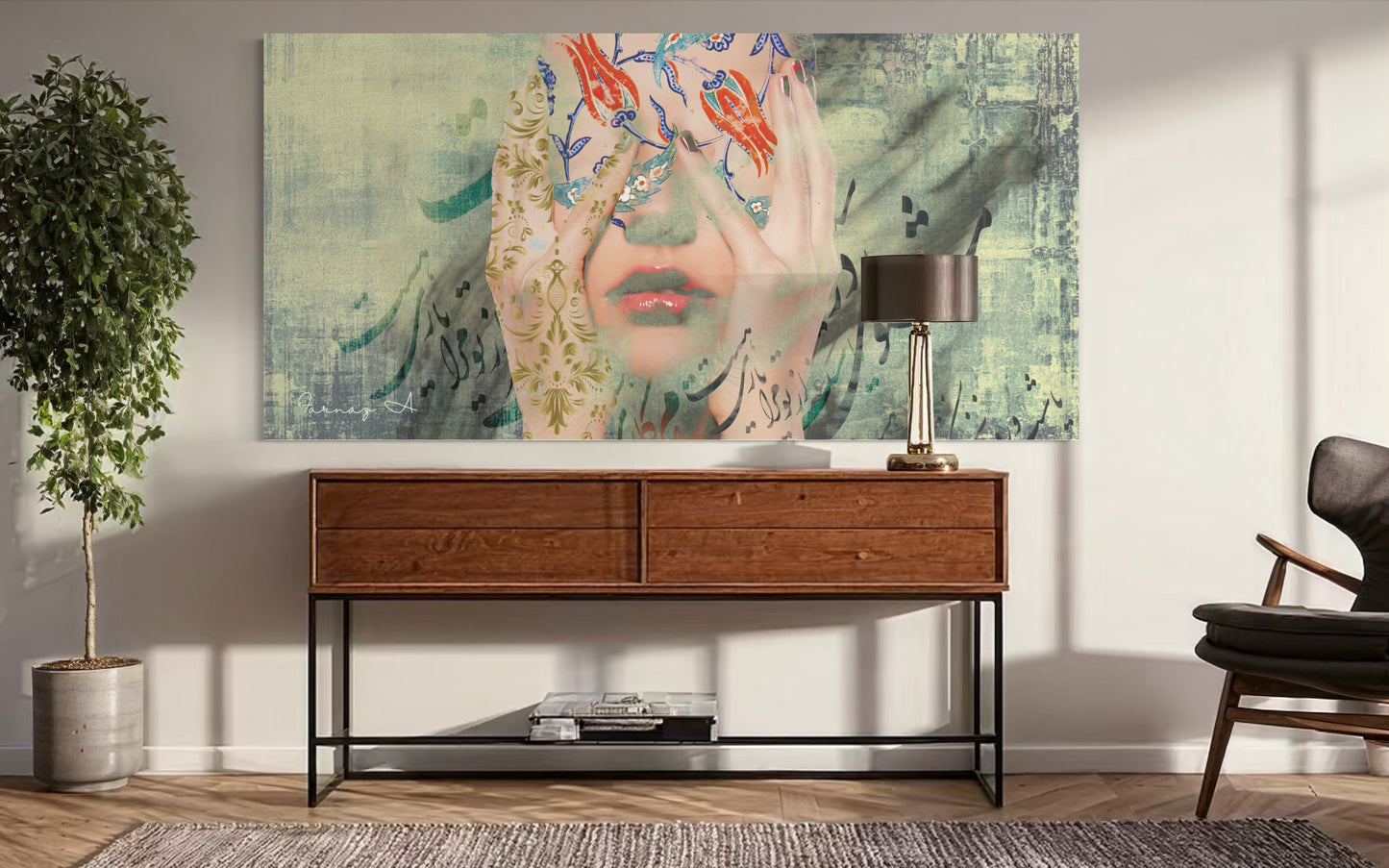 Mashno (Listen Not) – Mixed Media Digital Art Print | Hand-Finished with Acrylic & Gold Leaf