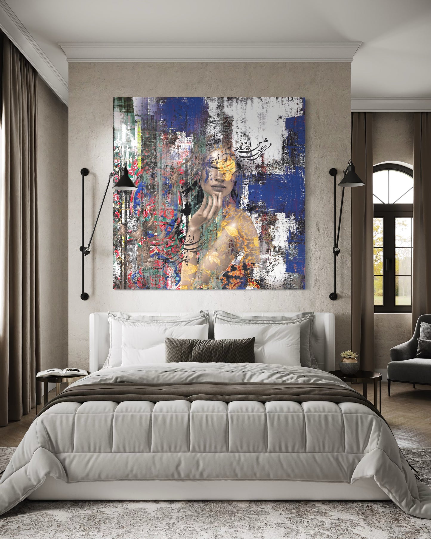 Khak-e-eshgh_ Mixed Media Digital Art Print | Hand-Finished with Acrylic & Gold Leaf