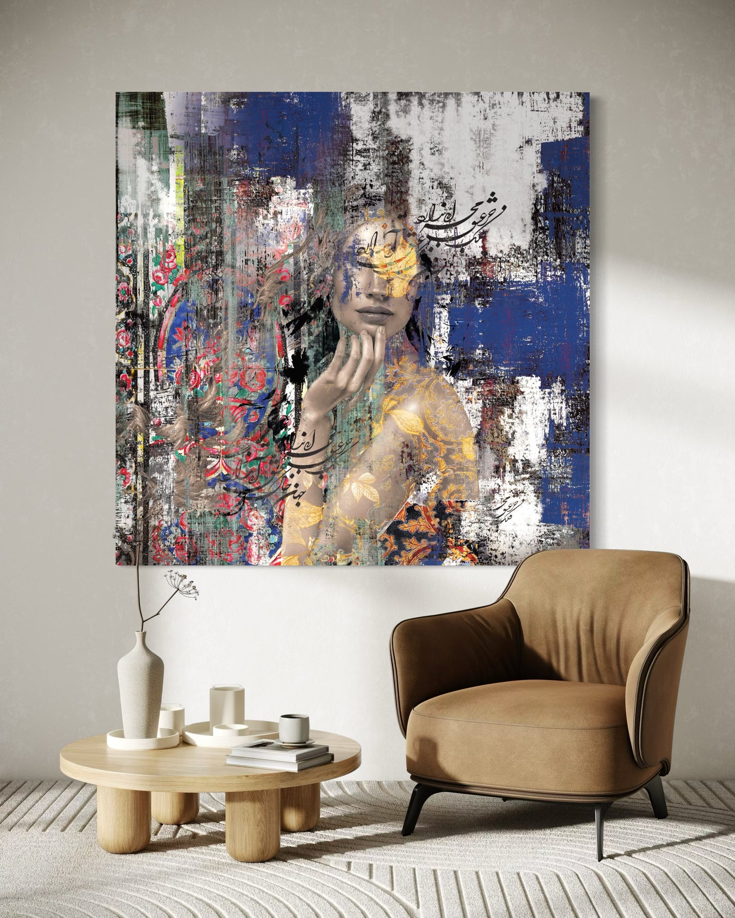 Khak-e-eshgh_ Mixed Media Digital Art Print | Hand-Finished with Acrylic & Gold Leaf