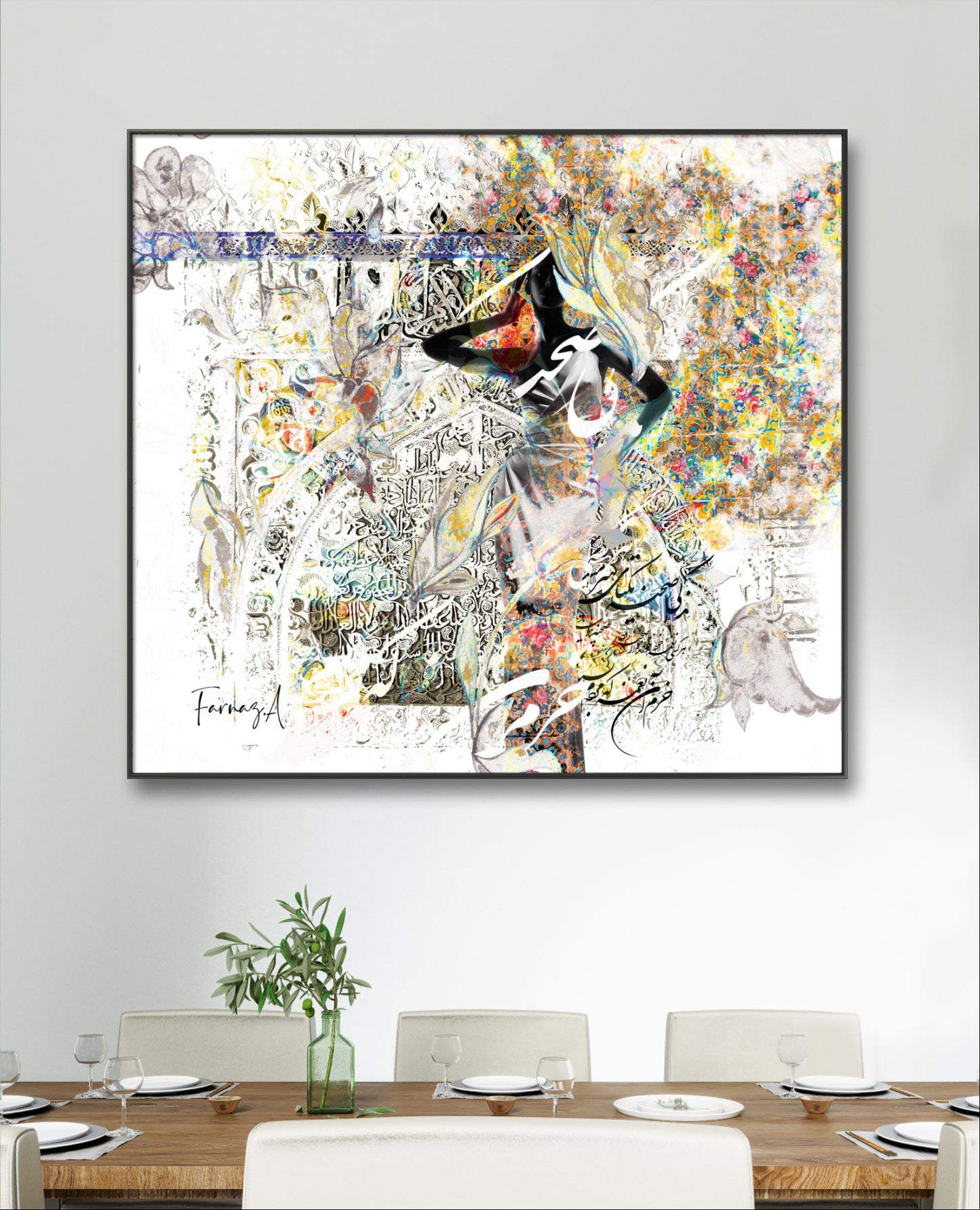 Khorram _ Mixed Media Digital Art Print | Hand-Finished with Acrylic & Gold Leaf