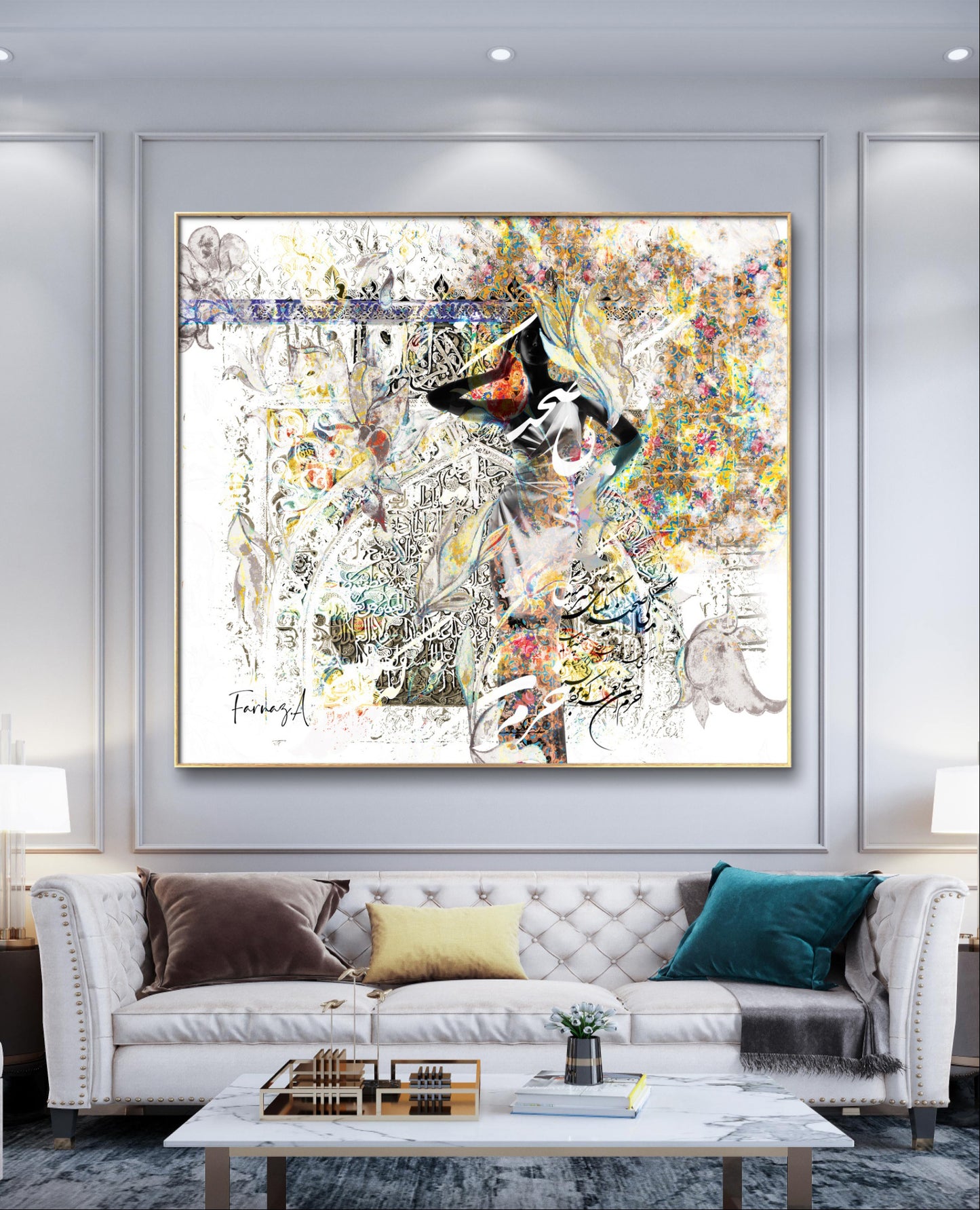 Khorram _ Mixed Media Digital Art Print | Hand-Finished with Acrylic & Gold Leaf