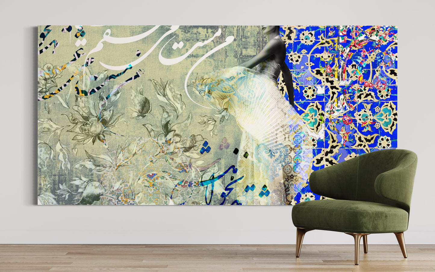 Sarmast – Mixed Media Digital Art Print | Hand-Finished with Acrylic & Gold Leaf