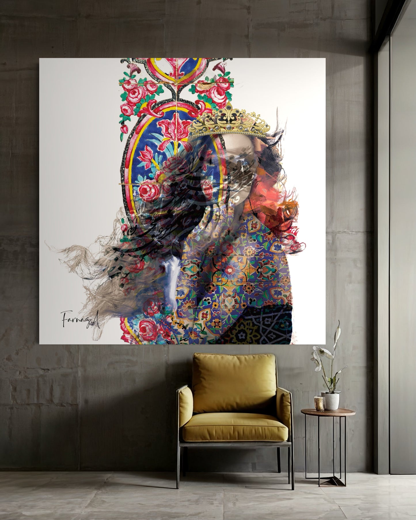 Janan – Mixed Media Digital Art Print | Hand-Finished with Acrylic & Gold Leaf