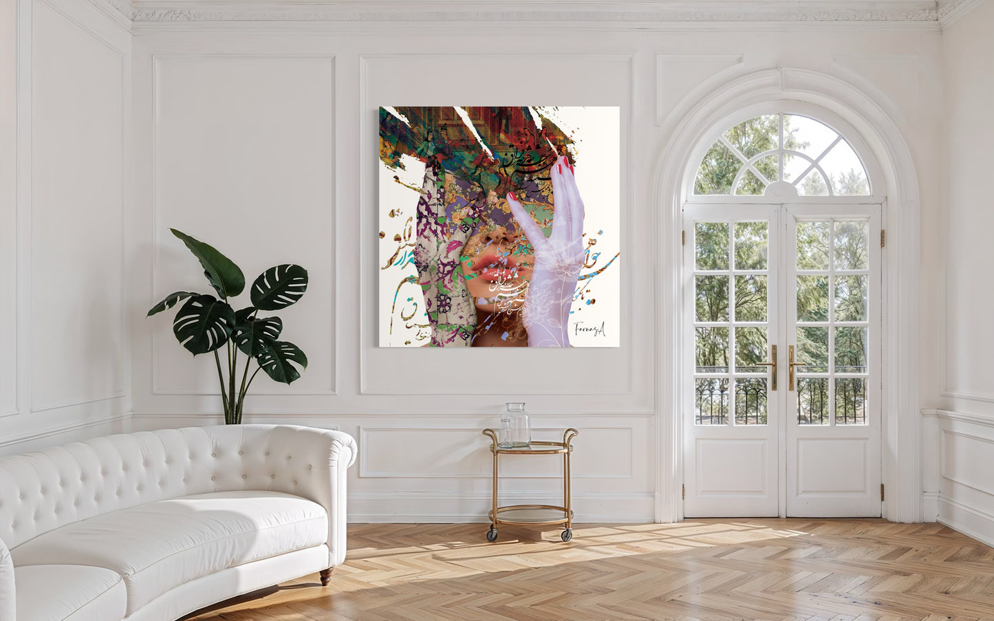 Faragh _ Mixed Media Digital Art Print | Hand-Finished with Acrylic & Gold Leaf