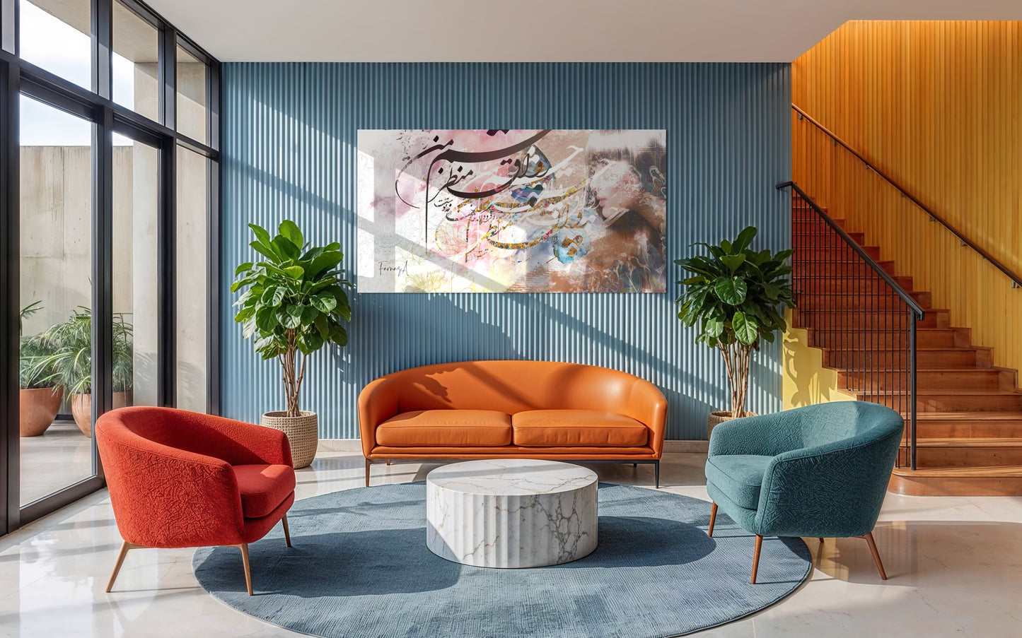 Noor – Mixed Media Digital Art Print | Hand-Finished with Acrylic & Gold Leaf