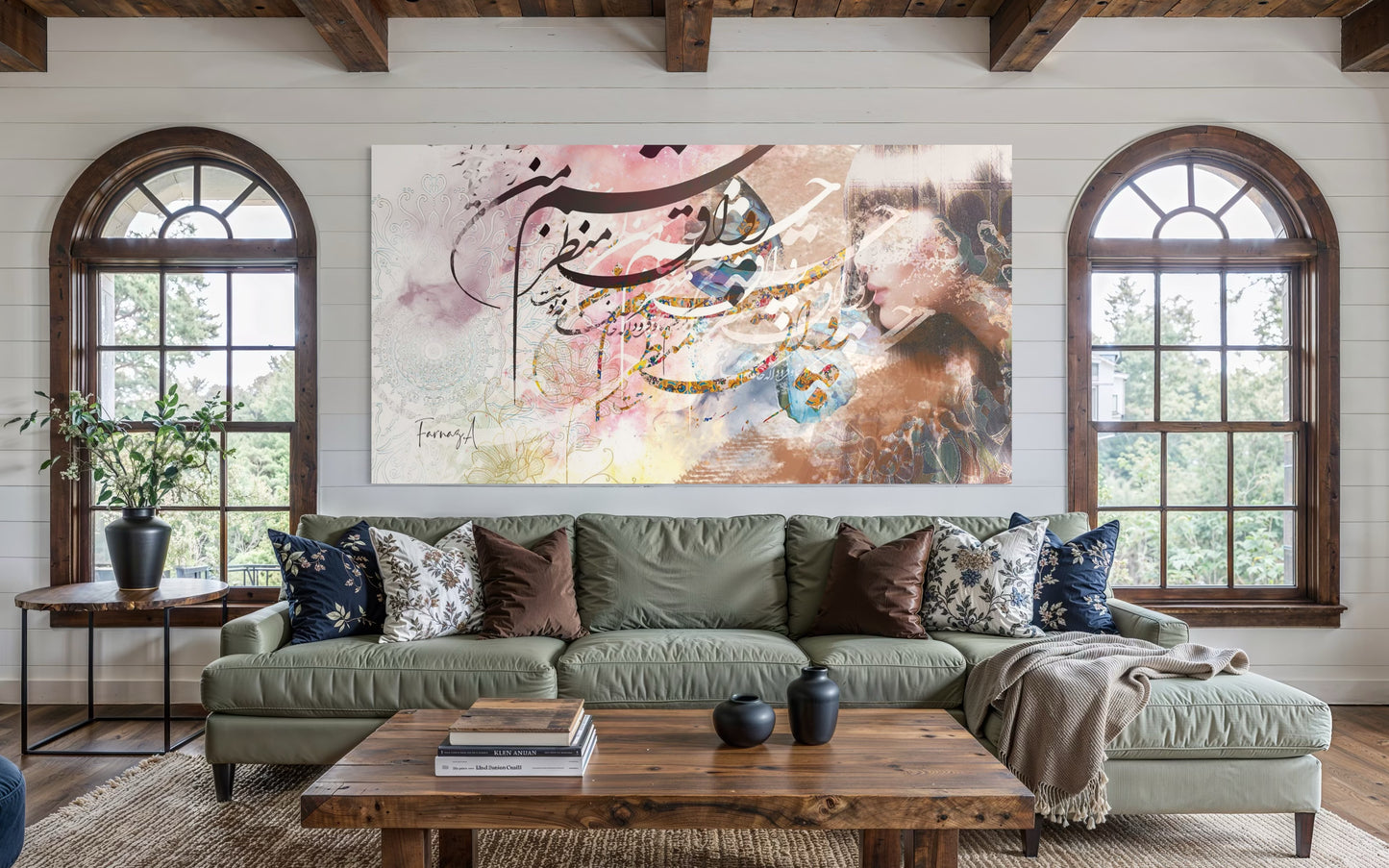 Noor – Mixed Media Digital Art Print | Hand-Finished with Acrylic & Gold Leaf