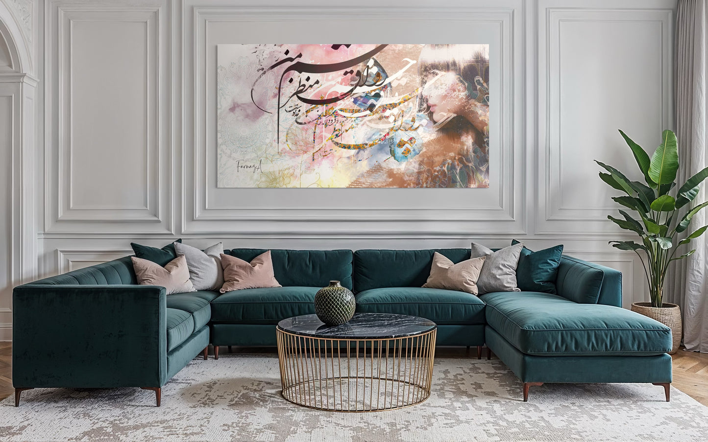 Noor – Mixed Media Digital Art Print | Hand-Finished with Acrylic & Gold Leaf