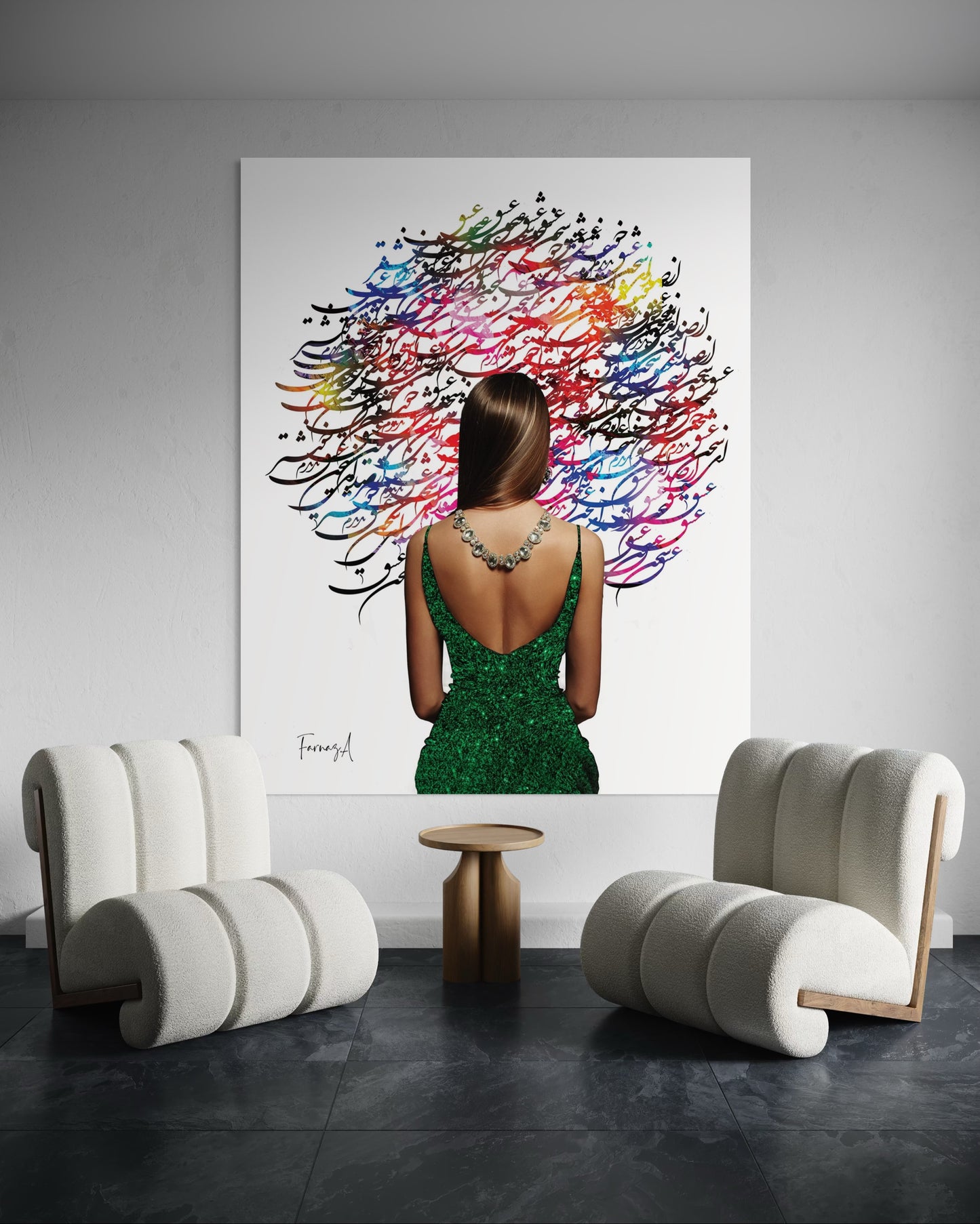 Eshgh _ Mixed Media Digital Art Print | Hand-Finished with Acrylic & Gold Leaf