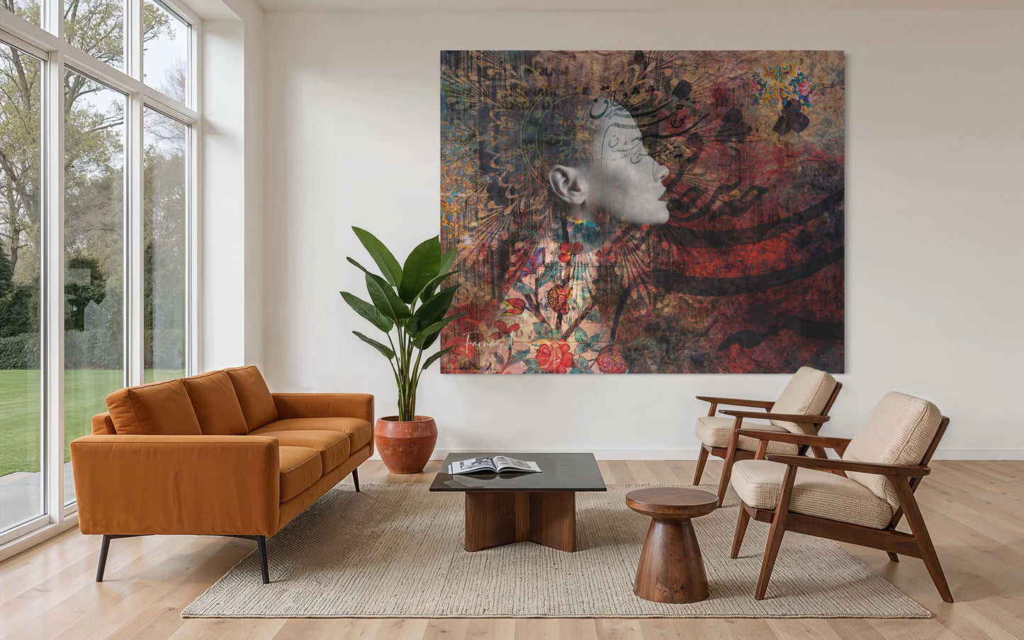 Sara _ Mixed Media Digital Art Print | Hand-Finished with Acrylic & Gold Leaf