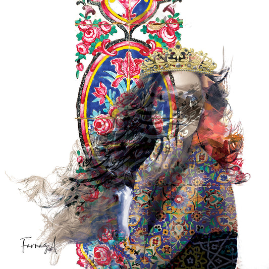 Janan – Mixed Media Digital Art Print | Hand-Finished with Acrylic & Gold Leaf
