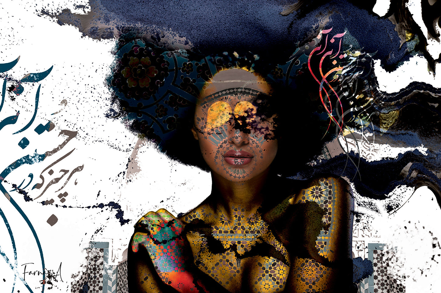 Johar – Mixed Media Digital Art Print | Hand-Finished with Acrylic & Gold Leaf