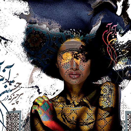 Johar – Mixed Media Digital Art Print | Hand-Finished with Acrylic & Gold Leaf