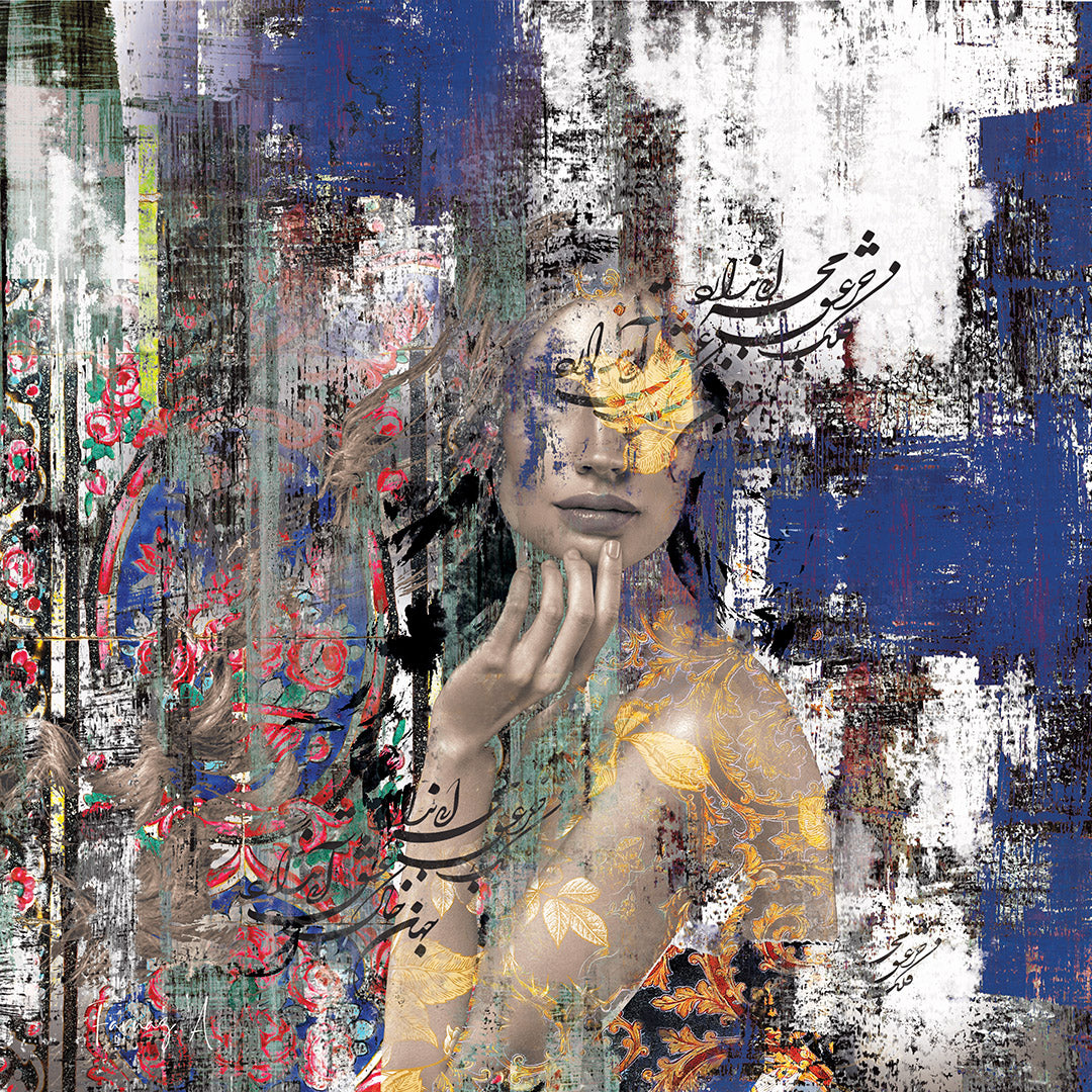 Khak-e-eshgh_ Mixed Media Digital Art Print | Hand-Finished with Acrylic & Gold Leaf