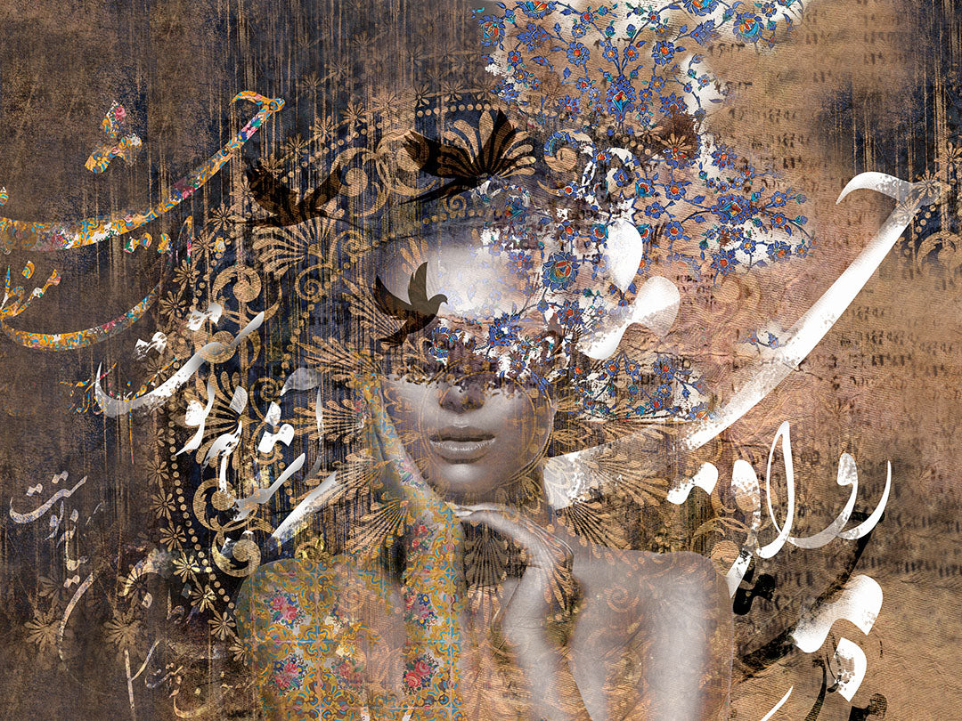 Ravagh – Mixed Media Digital Art Print | Hand-Finished with Acrylic & Gold Leaf
